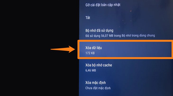 chọn xóa dữ liệu chọn xóa dữ liệu